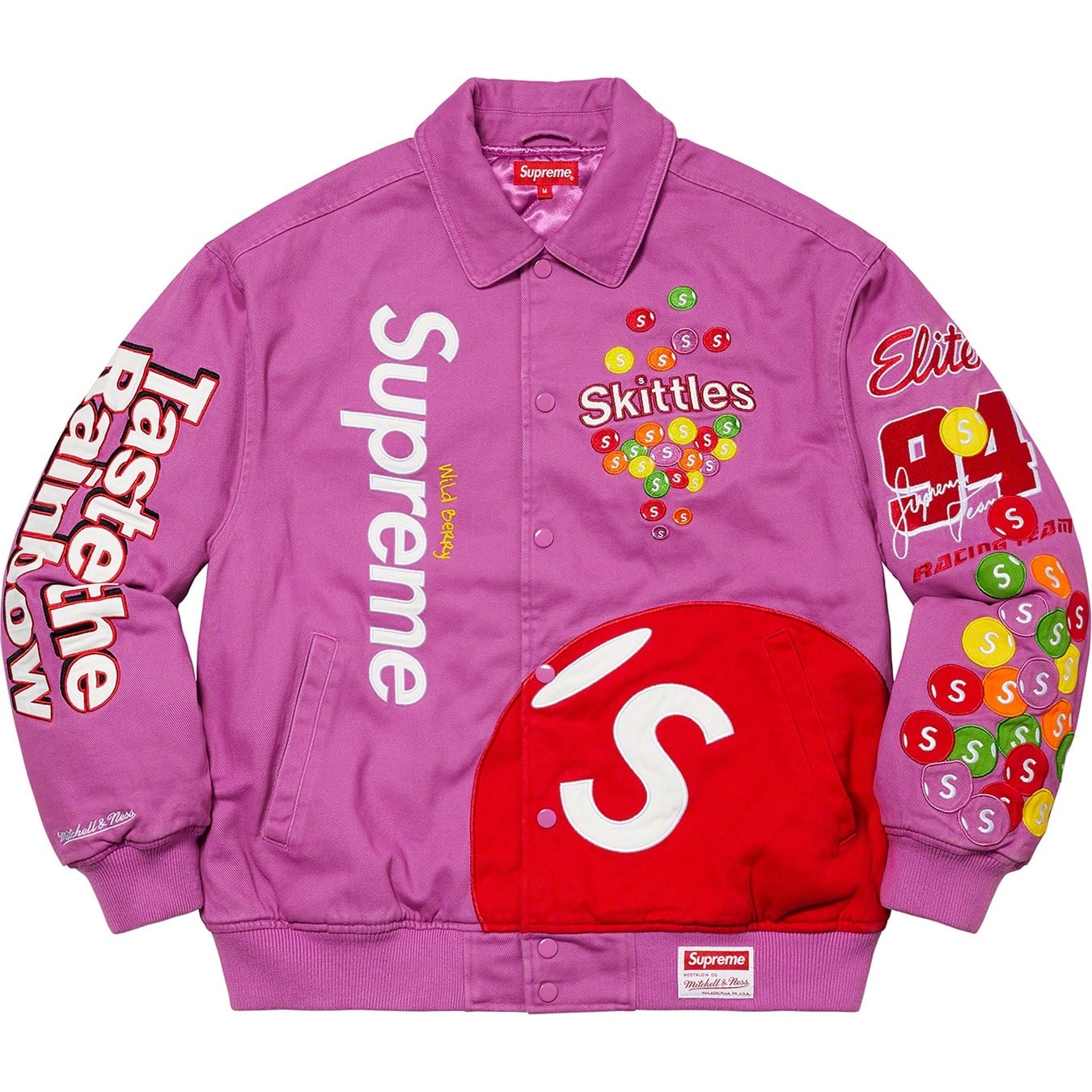 Supreme®/Skittles®/<wbr>Mitchell & Ness® Varsity Jacket view 2